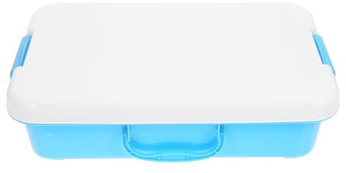 Vaguelly Vaguelly - Vassoio sensoriale da 38 x 25 cm, con coperchio, in plastica, portatile, con manici, sabbiera, per attività sensoriali interne ed esterne, può essere riempito con sabbia e altro