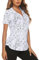 Gemulate Ladies Floral Sports Tshirts Womens Short Sleeve Yoga Tops Ladies Hiking Polo Shirts v Neck Workout Gym Shirts Clothes Marble M