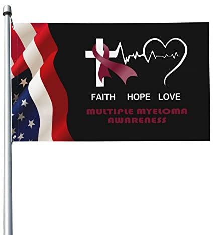 Flagge, 3 x 5 Fuß, Multiple Myeloma Awareness-Flaggen, lebendige Farbbanner mit Messingösen für die Innen- und Außendekoration