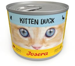 JOSERA Nassfutter Kitten Duck (6X 200g) | Katzenfutter nass mit Ente | Kitten | Premium Dosenfutter für wachsende Katzen | Ente & Kartoffel | mit Lachsöl | getreidefrei | Anti-Haarballen
