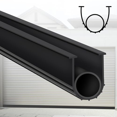 Gaahing Garagentor Bodendichtungsleiste, 3m Ersatz Wetterstreifen, Schlagpuffer Dichtung Wetterstreifen, Passend für 5/16 T-End Doppelspur