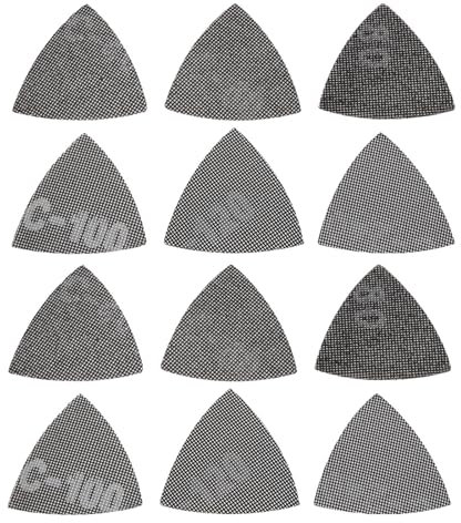 EMSea Set of 60 Mixed 93mm X 93mm 40 60 80 100 120 240 Grit Mesh Sanding Discs Compatible with Dewalt DISCS DCS355 DCS356 DWE315 Multi Tool