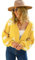 SWOAMER Damen Strickjacke Kurz Süß Cardigan Lässig Open Front Strickmantel Sweater Langarm Frühling Winter Oberteile Casual Pullover Gelb M