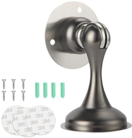 Magnetic Door Stoppers Wall Protector Door Stops Indoors Door Stoppers Magnetic Door Holder Doorstops Adhesive Door Stop Outdoor for Home Office, Patio (Space Grey)