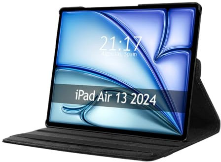 Funda Giratoria 360 para Apple iPad Air 2024 13 (M2) Color Negro