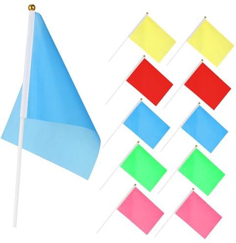 Milisten 50pièces Mini Drapeaux Carrés Pour Événements Rosy Vert Rouge Jaune Bleu Drapeaux à Agiter Pour Et Célébrations