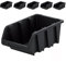 PECZEKO Werkstatt-Stapelkiste, Stapelbox aus PP Kunststoff, Sichtbox Stapelbox, Lagerboxen für Werkzeugswand, Sichtlagerkasten, Sortierbox - Schwarz 5 Stück, 490x298 mm