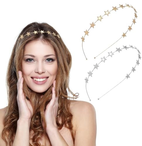 Stern Stirnband, Metall Stern Haarband, Stern Kopfbedeckung, Stern Haarreifen, Haarschmuck Stern, für Frauen Mädchen Party Hochzeit Haarschmuck