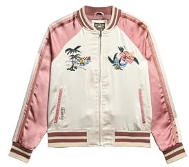 Superdry Damen Bestickte Suikajan Bomberjacke Reisweiß 40