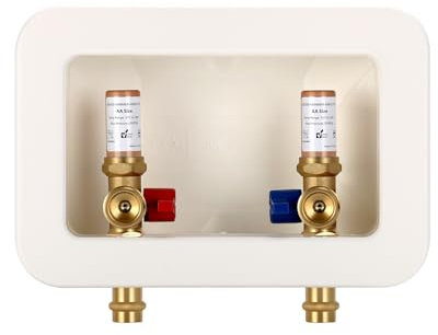 Solimeta Washing Machine Outlet Box with Water Hammer Arrestor 1/2“ PRESS FIT Connection, with Shutoff Valve