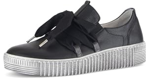 Gabor Damen Low-Top Sneaker, Frauen Sneaker,modisch,orthopaedisch,einlege-Sohlen,Soft-Move,daempfung,Best-Fitting,schwarz (Smoky),42 EU / 8 UK