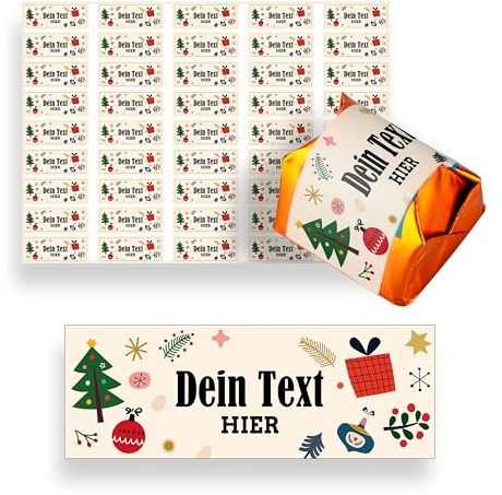 Pralinenaufkleber selbst gestalten – 45 Küsschen Pralinen Aufkleber personalisiert mit Text – Gastgeschenke an Hochzeit, Geburtstag – (Motiv 8)