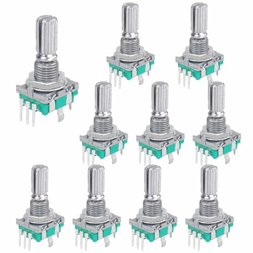 5 Pin EC11 Rotary Encoder Modul, Encoder Code Schalter mit 20mm Plummer Shaft, Elektroprojekte Modul (10er Pack)