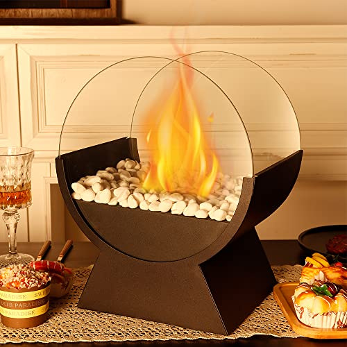 JHY DESIGN 34cmH Tisch-Kamin/Feuerstelle Windlichter für Innen- und Außenbereich