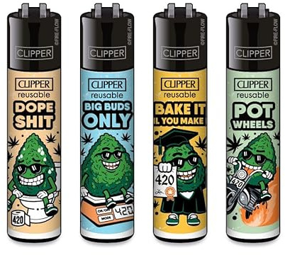 Clipper Feuerzeuge 2 Quartal 2026 (4er Set), Neues Motiv: Bud Buddies