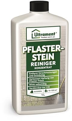 Ultrament Pflasterstein Reiniger, Konzentrat - zur Entfernung von Algen und Grünbelag, 1 Liter