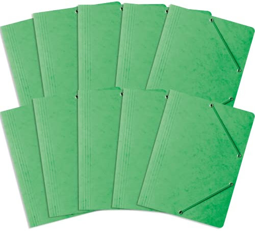 Einschlagmappe/Sammelmappe mit Gummi A4 Bantex, A4, 10 Stück-Packung Grün
