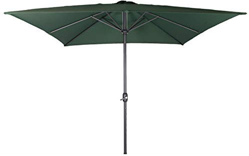 Mojawo Sonnenschutz Kurbelschirm Marktschirm Gartenschirm Sonnenschirm Aluminium Schirm 3m x 3m, Farben:Grün