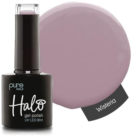 Halo Gel Polish 8ml - Wisteria. UV/LED Gel Nail Polish, Long Lasting & Easy To Apply. Nail Art Colours For Manicure & Pedicure. Gel Polish For Professional & Home Use.