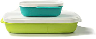 Tupperware Lunchbox Clevere Pause 590ml Limette + 120ml helltürkis Brot Bentobox