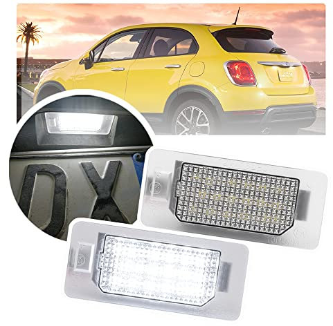 NSLUMO 2 Stueck white LED Canbus LED Kennzeichenbeleuchtung Lampe Fur Fia.t 500X 2014 2015 2016 2017 2018-2019 2020 2021 2022