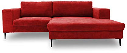 DOMO. collection Ecksofa Modica, Sofa in L-Form, moderne Eckcouch, bodenfreie Couch, Eckgarnitur, Polsterecke 244 x 173 x 83 cm (BxTxH), rot