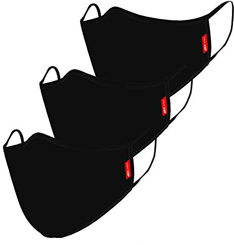 AZX protech wiederverwendbare Stoffmasken im 3er-Set - Maske der Kategorie 1 - Filtrationsgarantie 50 Waschgänge - Packung enthält 3 verschiedene Masken.