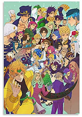 GNKIO JoJo Bizarre Adventure Japanese Anime Poster Poster Dekorative Malerei Leinwand Wandkunst Wohnzimmer Poster Schlafzimmer Malerei 12x18inch(30x45cm)