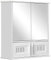 Armoire Murale de Salle de Bain avec Miroir - Armoire à Glace - Placard de Rangement Toilettes - 4 Portes, étagère - Verre MDF Blanc