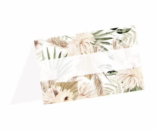 Fabelhafte Dinge Tischkarten Namenskarten Boho 50 Stück zum beschriften Hochzeit Geburtstag Konfirmation Kommunion Taufe Feier (Boho Floral)
