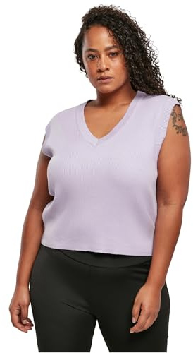 Urban Classics Damen Ladies Short Knittd Slip On Lilac, XXL