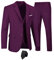 Furuyal Herren-Anzüge, 3-teilig, schmale Passform, Anzug-Set, zwei Knöpfe, Hochzeit, Business, Smoking, solide Blazer, Jacke, Weste, Hose mit Krawatte, Traube, XL