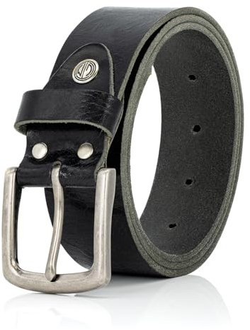 LINDENMANN Gürtel Herren Büffelleder 40 mm schwarz, Farbe/Color:schwarz, Size US/EU:Bundweite 145 cm Gesamtlänge 160 cm W 57 XXXXXL