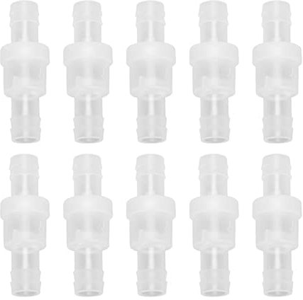 10 Stück Kunststoff Einweg-Rückschlagventil, Durchscheinend, Aquarium-Rückfluss-Schlauch, Rückschlagventil mit Feder für Aquarium-Schlauchzubehör(12mm translucent)
