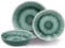 Vanilla Leisure Melamine Plastic Plate & Bowl Set 12 Piece Set BPA Free & Dishwasher Safe Alfresco Outdoor Camping Plates & Bowl Sets for Caravan Motorhome Heat Resistant Artisan Styled Tableware.
