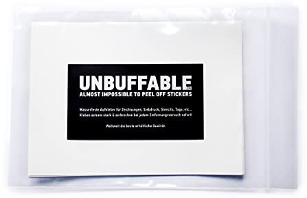 Unbuffable Stickerpack M (10x14cm) - weiße Eggshell Aufkleber! Unbedruckt ohne Werbung!