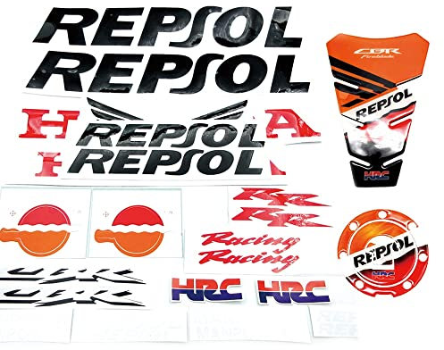 BERFFX Motorrad Vollverkleidung Zieraufkleber Emblem Abzeichen Aufkleber for CBR600RR CBR1000RR CBR250R Repsol HRC Racing Aufkleber Zubehör (Color : Full Set B)