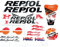 BERFFX Motorrad Vollverkleidung Zieraufkleber Emblem Abzeichen Aufkleber for CBR600RR CBR1000RR CBR250R Repsol HRC Racing Aufkleber Zubehör (Color : Full Set B)