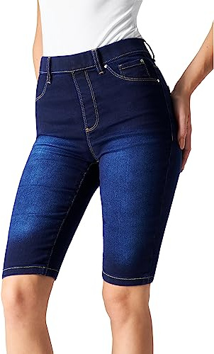 CityComfort Shorts for Women Denim Knee Length Skinny Jeggings Stretchy High Waist Teenagers Summer Holiday Casual