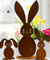 Terma Stahldesign Rost Figuren Osterhasen Set mit Bodenplatte Handmade Germany Osterdeko für draußen und drinnen Gartendeko Frühling Rost Metall Deko Ostern Hase Rost außen innen XXL