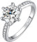 JewelryPalace Klassisch 3ct Rundschliff Zirkonia Solitär Promise Ring Damen, Verlobungsring Damenring Ringe Silber 925 mit Stein für Frauen, Simulierte Diamant Jubiläum Eheringe Silberringe 57