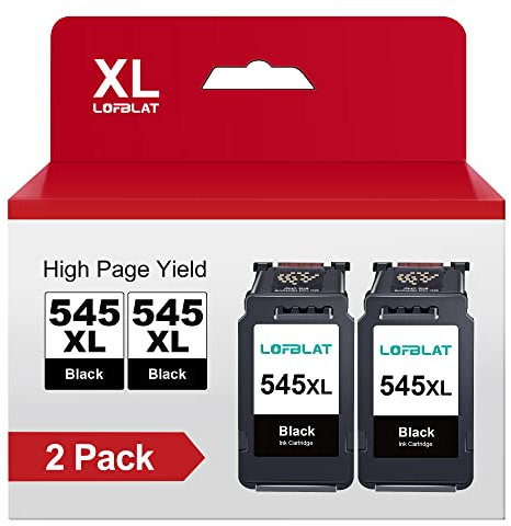 LOFBLAT PG 545 XL Schwarz Ersatz für Canon Druckerpatronen 545 Multipack Black für MX495 Patronen Pixma TS3350 MG2550s TS3150 TR4550 MG3050 TR4551 MG2950 MX490 MG2555s (2er-Pack Schwarz)