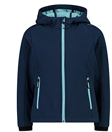 CMP Kinder Softshell Hoodie Jacke, blue-acqua, 176
