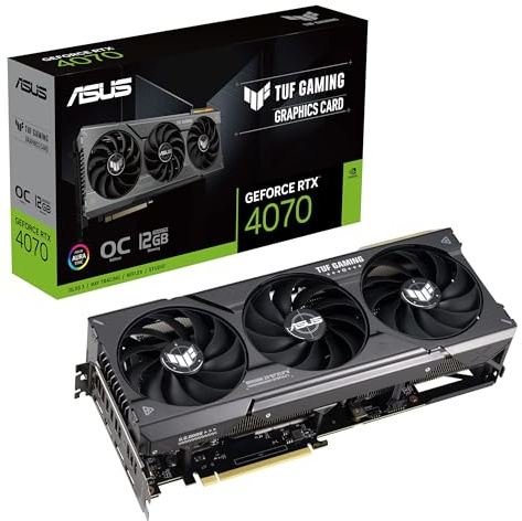 Asus TUF Gaming NVIDIA GeForce RTX™ 4070 OC Edition Tarjeta gráfica para Juegos (PCIe 4.0, 12 GB GDDR6X, HDMI 2.1, DisplayPort 1.4a)