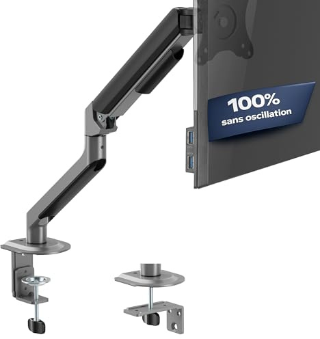 3IDEE Monitor Halterung 1 Monitor 27 Zoll, 17-32 Zoll – bis 9 kg – stabil & zuverlässig wackelfrei – VESA 75/100 Monitorarm – Tisch Halterung mit Kabelkanal – 2 Montageoptionen für Schreibtisch Büro