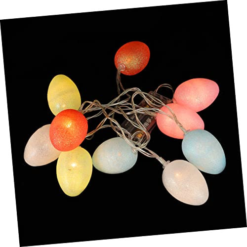 OSALADI 1 Satz 10 Ostereier Lichterketten -led-leuchten Led-osterdekoration Zum Aufhängen Osterfenster Hängende Lichter Wandleuchte Osterei-lampe Drinnen Plastik Metallische Linie