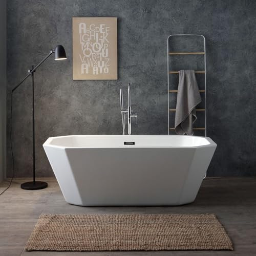 Kiamami Valentina Vasca Freestanding Ottagonale Acrilico Bianco Betty