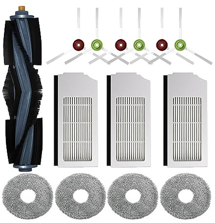 ZYBULSHJT Ricambi per Yeedi Floor 3 Station Aspirapolvere Robot Accessori 1 Spazzola Principale 6 Spazzole Laterali 3 Filtri 4 Tergicristalli