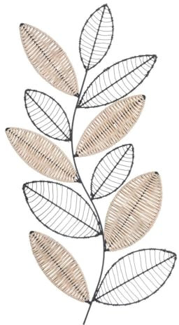 Déco Murale Aurore en métal & rotin 56x29cm Noir - Atmosphera créateur d'intérieur