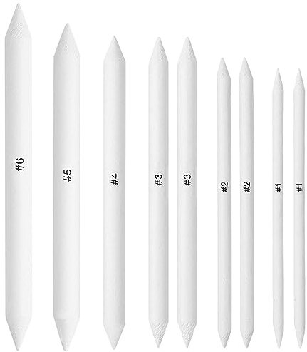 9er-Pack Kunststifte, Blending Stumps, Skizzen-Zeichenwerkzeug, Art Blender-Bleistiftwerkzeug, Art Blender-Bleistifte, Zeichenzubehör, Art Blender-Set, Diy Für Künstler, Studenten, Anfänger (Weiß)